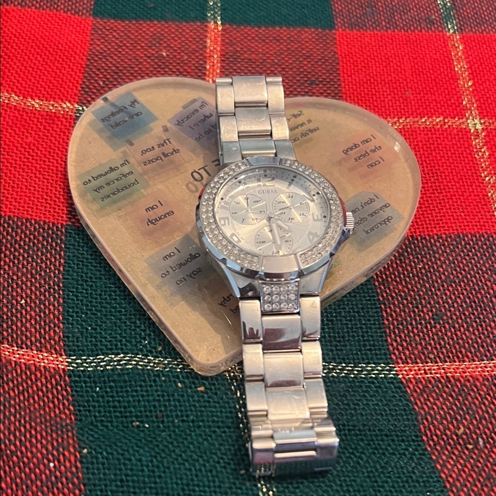 Guess Silver Women's Watch with Crystal Accents